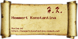 Hemmert Konstantina névjegykártya